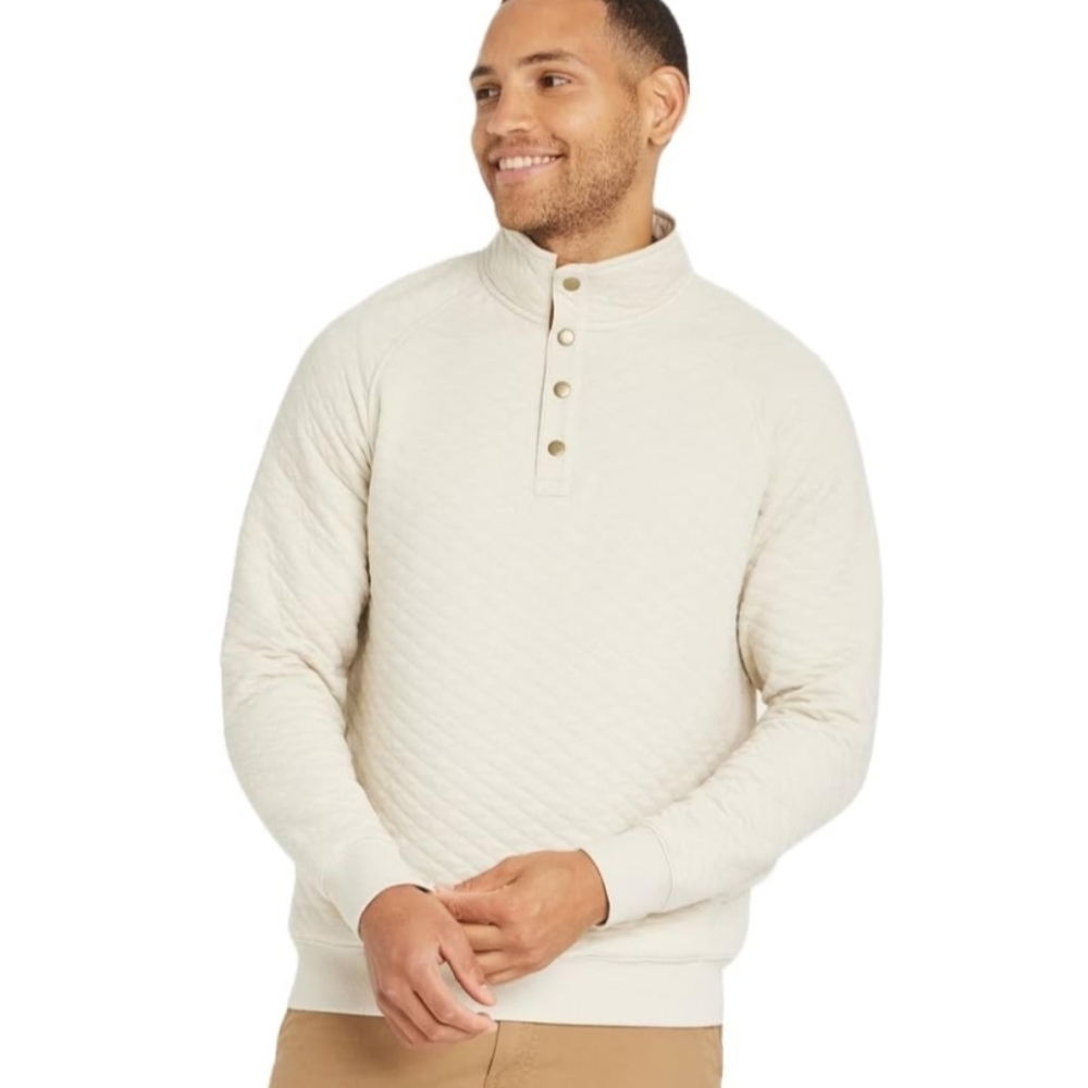 Goodfellow Quilted Henley Pullover Mens 4XL